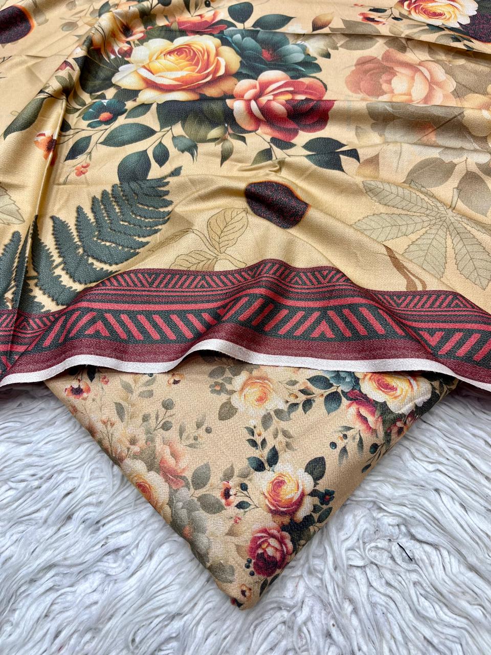 3Pc Dhanak allover Unstitched Suit Vol-102