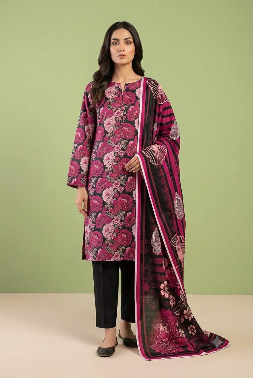 3Pc Slub Khaddar Unstitched Suit 24