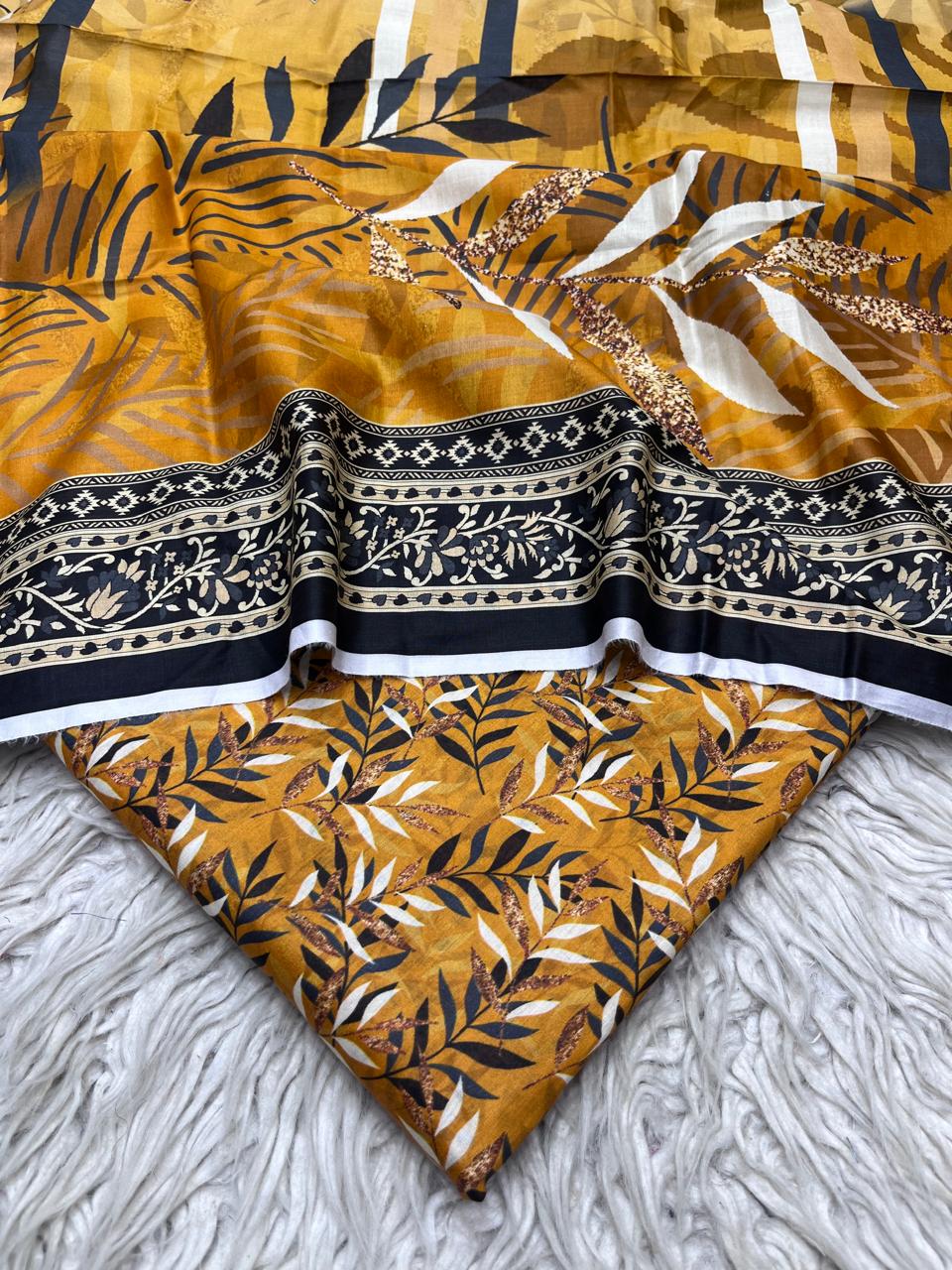 3Pc Lawn Allover Digital Printed Unstitched Suit Vol-0145