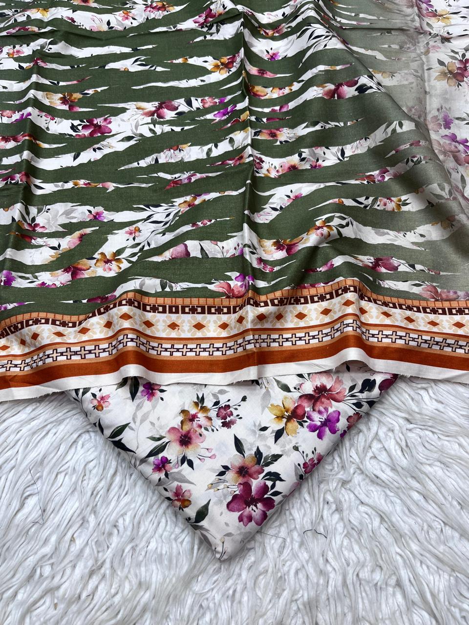 3Pc Crystal Linen Allover Suit Vol-0121