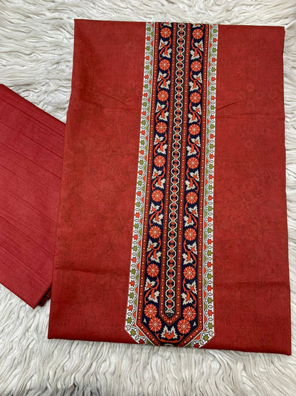 2Pc Bin Noor Fab Lawn Kameez & Dyed Trouser Suit Vol-65