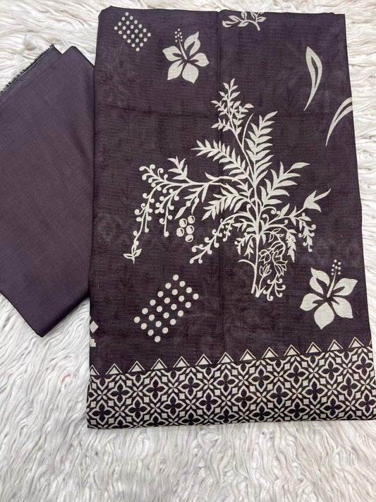 2pc Lawn Bana Dora Kameez & Dyed Trouser Suit Vol-530