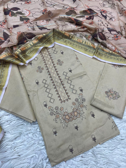 3Piece Embroidered Ricamo Dress