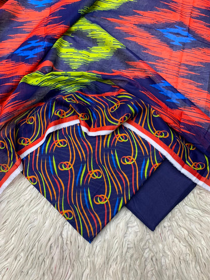 3Pc Lawn Digital Printed Unstitched Suit 15
