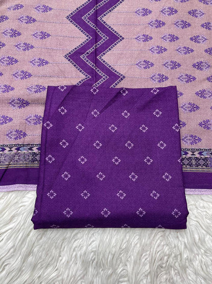 2 PC Dhanak Printed Kameez & Dupatta Unstitched Suit D#34760