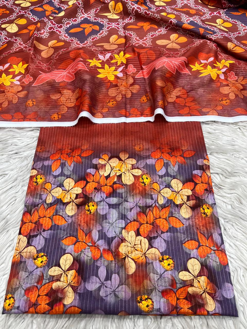 2Pc Sapphire Lawn Bana Dora Kameez & Printed Lawn Duppata Vol-3204
