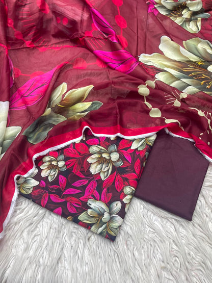3Pc Lawn Digital Printed Unstitched Suit 15