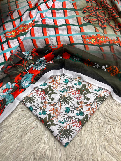 3Pc Same Digital Printed Lawn Suit 15