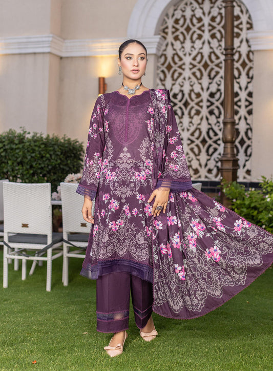 Noura - Printed - Lawn - 3pc - D107