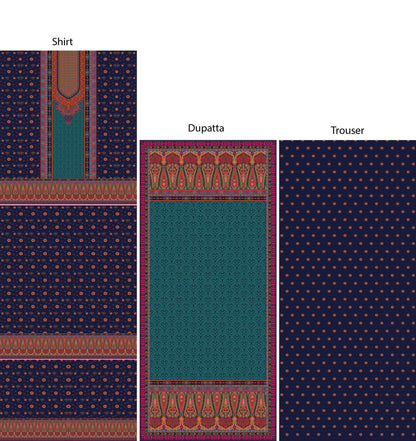 3Pc Stylo Lawn Printed Vol-0011