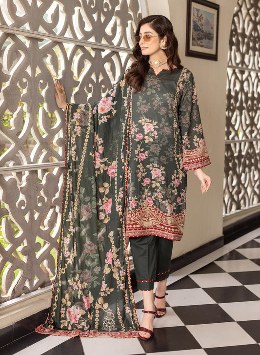 Noura - Printed - Lawn - 3pc - D101