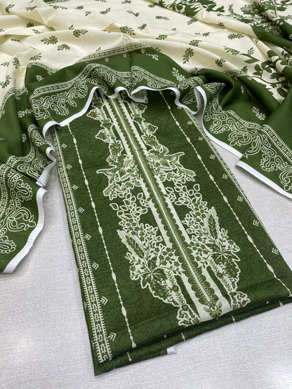 2Pc Karandi Kameez & Dupatta Unstitched Suit 579